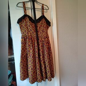 3X Pinup Girl Clothing Belladonna Dress In The Shining Print